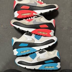 Nike Air Max Sneakers in Red, Blue, and Gray